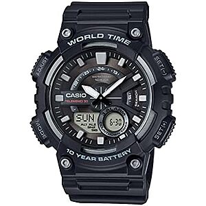 $32.97 | Casio AEQ110BW Men's Analog-Digital Watch, Black, 100M WR, Multi Alarms, 10-Year Battery at Amazon