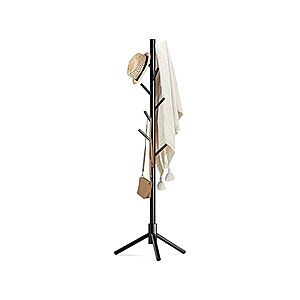 $12.99 | Wooden Coat Rack Stand With 8 Hooks at Woot!