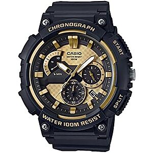 $47.97 | Casio Men's Chronograph Sport Watch with Gold Dial - MCW-200H-9AV - Black at Amazon