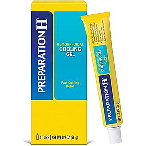Preparation H Hemorrhoid Cooling Gel with Aloe for Fast Discomfort Relief - 0.9 Oz Tube