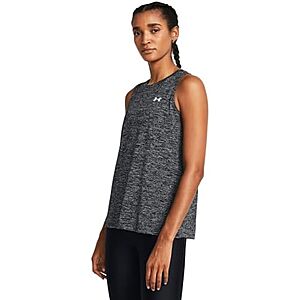Under Armour Womens Tech Twist Tank Top, (001) Black / / White, X-Large