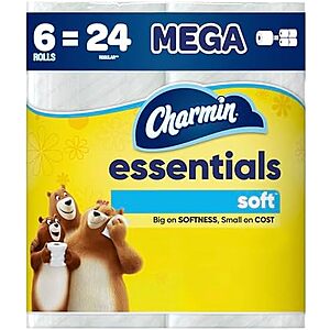 [SnS, AC] $3.74* | 6-Mega Roll Charmin Essentials Soft Toilet Paper at Amazon