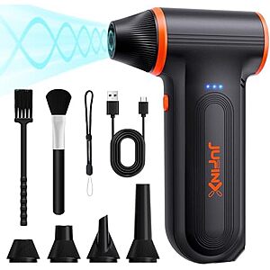 [AC] $18.99* | JUFINX X117 Rechargeable Electric Mini Compressed Air Duster w/ 4 Nozzles & 2 Brushes at Amazon