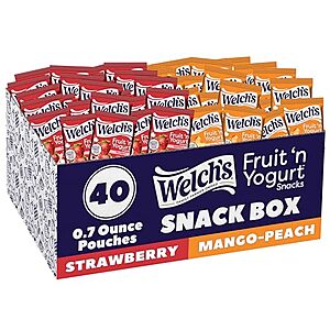 [SnS, AC] $10.94 | 40-Pack 0.7-Oz Welch's Fruit Snacks, Fruit 'n Yogurt Variety Pack at Amazon