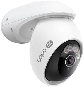 Tapo 4K 8MP Wired Pan/Tilt Outdoor Security Camera, Free Person/Vehicle Detect & 360° View, Color Night, Local AI, SD/Cloud Storage, Works w/Alexa & Google Assistant, 2.4 GHz WiFi C560WS
