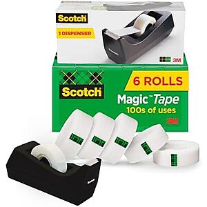 $10.43* | 6-Pack Scotch Magic Tape w/ Desktop Dispenser at Amazon