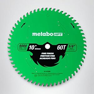 $22.79 | Metabo HPT 10-Inch Miter Saw/Table Saw Blade at Amazon