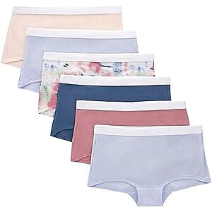[AC] $17.57 | 2 &times; 6-Pack Hanes girls Originals Underwear, Stretch Cotton Boyshorts ($8.78 each) at Amazon
