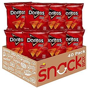 [SnS, AC] $37.41 | 3 &times; 40-Pack 1-Oz Doritos Nacho Cheese Flavored Tortilla Chips ($12.47 each) at Amazon