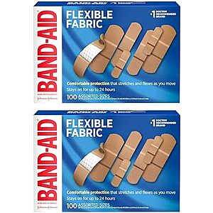 [SnS, AC] $8.90* | 2-Pk 100-Ct Band-Aid Flexible Fabric Adhesive Bandages at Amazon