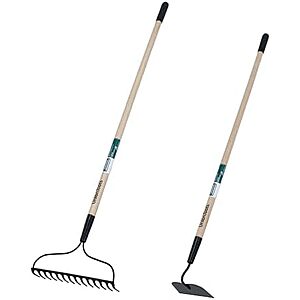 $24.19 | Union Tools Garden Soil Prep Bundle: Bow Rake and Garden Hoe at Amazon