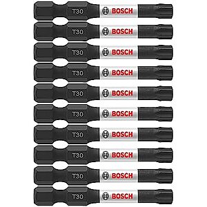 $8.32 | 10-Pack BOSCH Torx #30 Impact Tough Screwdriving Power Bits (ITT302B) at Amazon