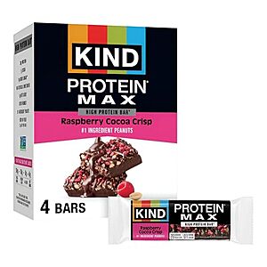[NEW, SnS, AC] $3.39 | 4-Pack KIND Protein MAX Bars (Raspberry Cocoa Crisp) at Amazon