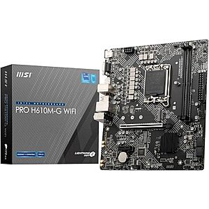 [YMMV, AC] $59.67 | MSI PRO H610M-G WiFi Motherboard, Micro-ATX at Amazon