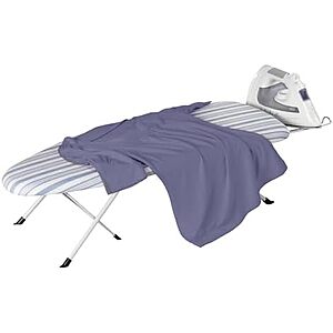 Honey-Can-Do Folding Tabletop Ironing Board with Iron Rest, Blue, 32” L x 12” W, Steel Frame