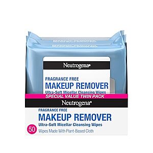 [SnS, AC] $4* | 2-Pack 25-Count Neutrogena Makeup Remover Face Wipes (Fragrance Free) at Amazon