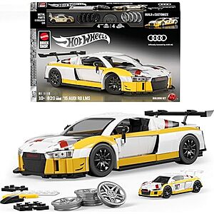 $31.99 | 820-Piece Mattel Brick Shop Hot Wheels '15 Audi R8 LMS Building Set at Amazon