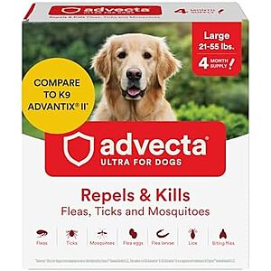[SnS, AC] $13.93* | 4-Count Advecta Ultra Flea & Tick Prevention For Dogs at Amazon