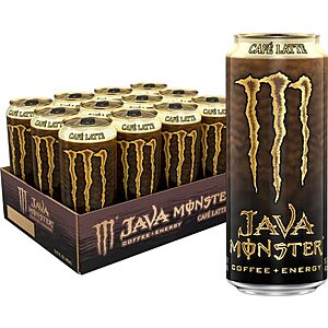 [SnS, AC] $15.21 | 12-Pack 15-Oz Monster Energy Java, Coffee + Energy Drink (Caf&eacute; Latte) at Amazon ($1.27 each)