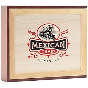 $19.89 | Front Porch Classics | Mexican Train Domino Set in Wooden Collector Box at Amazon