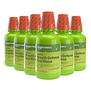 [SnS] $9.34* | 6-Pack 10-Oz Amazon Basics Breath Defense Oral Rinse (Mild Mint) at Amazon ($1.56 each)