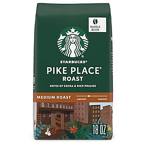 [AC] from $9.09* | 18-oz Starbucks Whole Bean Coffee (various) at Amazon