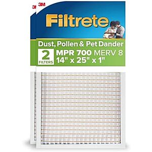 [NEW, SnS] $15.32 | Filtrete 14x25x1 AC Furnace Air Filter, MPR 700, MERV 8 at Amazon