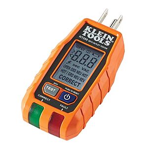 $19.98 | Klein Tools GFCI Outlet Tester with LCD Display (RT250) at Amazon