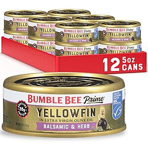 [SnS, AC] $10.33 | 12-Pack 5-Oz Bumble Bee Prime Yellowfin Tuna in Extra Virgin Olive Oil (Balsamic & Herb) at Amazon