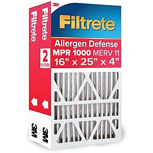 [SnS] $16.22** | Filtrete 16x25x4 Air Filter, MERV 11, MPR 1000, 2 HVAC Filters at Amazon
