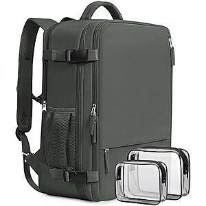 $19.99* | 24L Beraliy Travel Waterproof Laptop Backpack w/ USB Charging Port (Olive Green) at Amazon