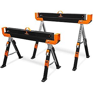 [NEW] $50.18 | WEN Steel Saw Horse Set, 1300-Pound Capacity, Height Adjustable, Two Pack (WA1302) at Amazon