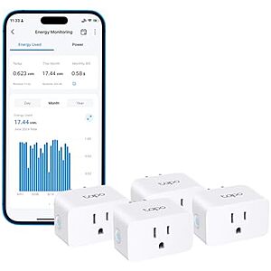 $24.06* | 4-Pack TP-Link Tapo Wi-Fi Mini Smart Energy Monitoring Plug + 25% Back w/ Prime Visa Card at Amazon ($6.01 each)
