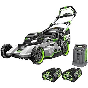 $500.79** | EGO Power+ Electric Lawn Mower, Includes (2) 56V 4.0Ah Batteries and Rapid Charger &ndash; LM2132SP-2 at Amazon