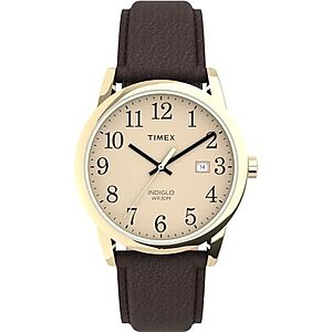 $22.50* | Timex Men's 38mm Easy Reader Watch (Gold-Tone/Brown/Cream) at Amazon