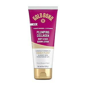 [SnS, AC] $4.39 | 8-Ounce Gold Bond Plumping Collagen Body & Face Serum Lotion (Cherry Blossom) at Amazon