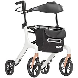 [NEW] $118 | Drive Medical AeroWalk Ultra-Lite Rollator, 15.2 lb, 23" Seat Height, White at Amazon