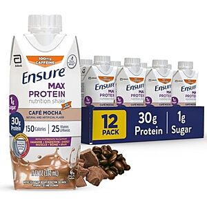 [SnS, AC] $15.83* | 12-pk 11-oz Ensure Max Protein Nutrition Shake (Cafe Mocha) at Amazon