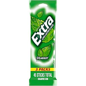 [SnS] $3.32* | 3-Pack 15-Oz Extra Sugarfree Gum (Spearmint) at Amazon