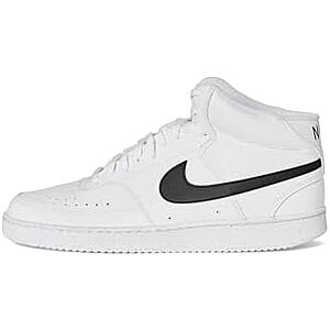 $56.97* | Nike Men's Court Vision Mid Next Nature Shoes (White/Black/White) at Amazon