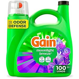 [SnS, AC] $33.98* | 4 &times; 154oz. Gain + Aroma Boost Liquid Detergent (Moonlight Breeze) ($8.49 each) at Amazon