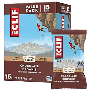 [SnS, AC] $9.93* | 15-Pack 2.4oz CLIF BAR Energy Protein Bars (Chocolate Brownie) at Amazon