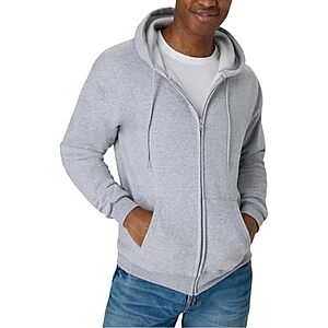 $4.55** | Men's Hanes EcoSmart Fleece Full-Zip Hoodie Sweatshirt (Light Steel) at Amazon
