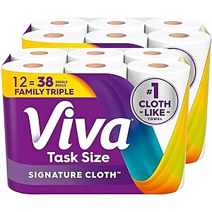 [SnS, AC] $20.05* | 12-Pk 141-Sheets Viva Signature Triple Roll Cloth Paper Towels at Amazon