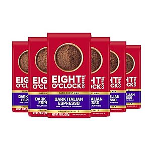 [NEW, SnS] $25.80 | 6-Pack 10-Oz Eight O'Clock Coffee Dark Italian Espresso, Dark Roast Ground Coffee at Amazon ($4.30 each)