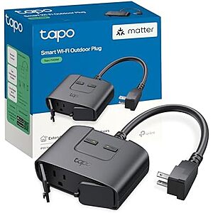 $19.97* | TP-Link Tapo Matter Outdoor Smart Plug (Tapo P400M) + 25% Back w/ Prime Visa Card at Amazon