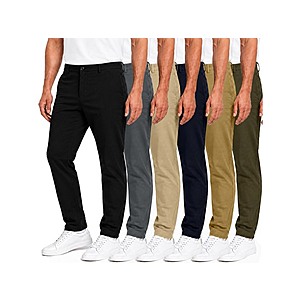 $21.99 | 3-Pack Pack Men's Super Stretch Chino Pants (Sizes 30-42) at Woot!