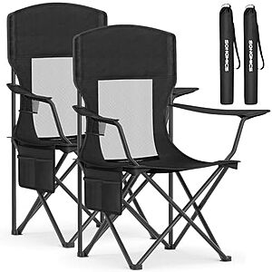$33.56* | 2-Pk SONGMICS Breathable Camping Chairs (Black) at Amazon