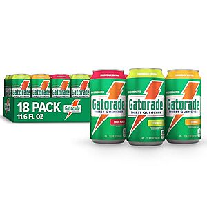[SnS, AC] $13.58* | 18-Pk 12-Oz Gatorade Thirst Quencher Sports Drink Cans (3-Flavor Variety) at Amazon