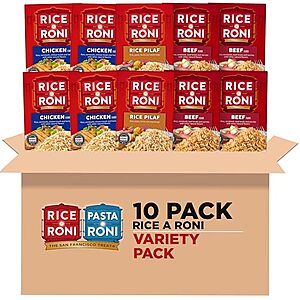 [SnS, AC] $9.23* | 10-Pack 6-Oz Rice-A-Roni Dinner Classics Variety Pack at Amazon (92.3￠ each)